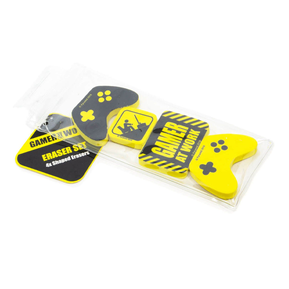 Gamer at Work Eraser Set