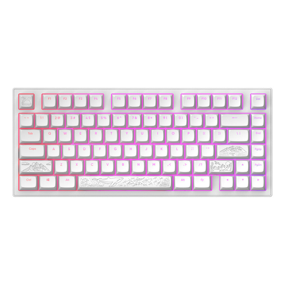 Dark Project ALU Terra Nostra White - Wired Gaming Keyboard (ANSI)