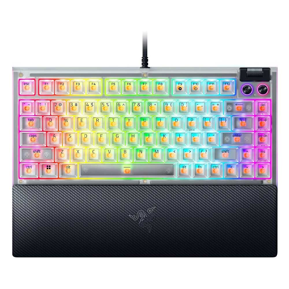 BlackWidow V4 75% - Hot-swappable Mechanical Gaming Keyboard - Phantom White Edition - US Layout