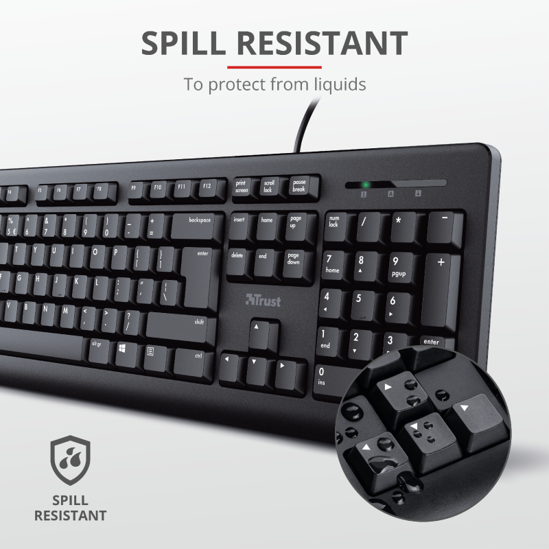 Tastatura+miš TRUST Primo žicni set/US/crna