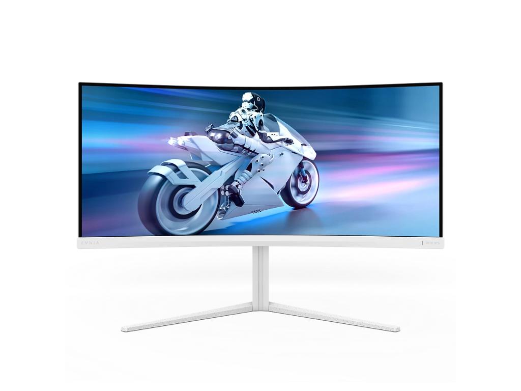Monitor PHILIPS 34M2C5501A/00 34"/VA,zakrivljen,21:9/3440x1440/180Hz/1ms GtG/HDMIx2,DP,USB/bela