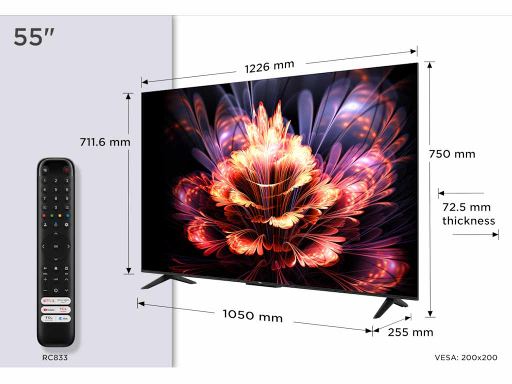 Televizor TCL 55V6C/LED/55"/4K UHD/60Hz/Google TV/crna