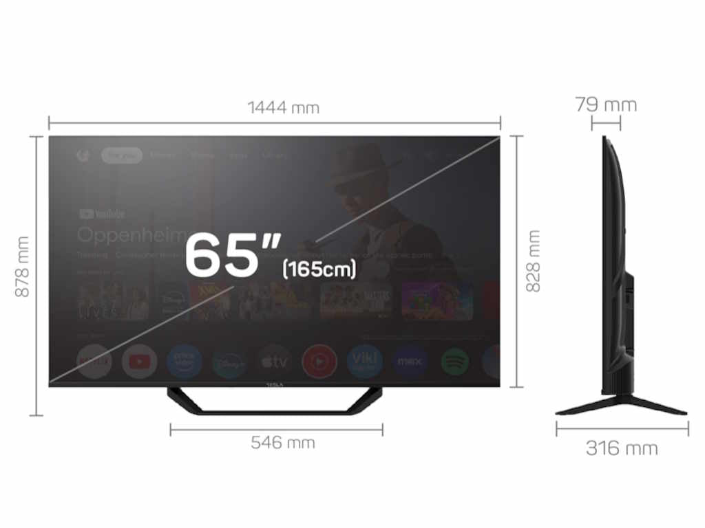 Televizor TESLA 65E655BUS/D-LED/65"/4K/Smart/Google TV/crna
