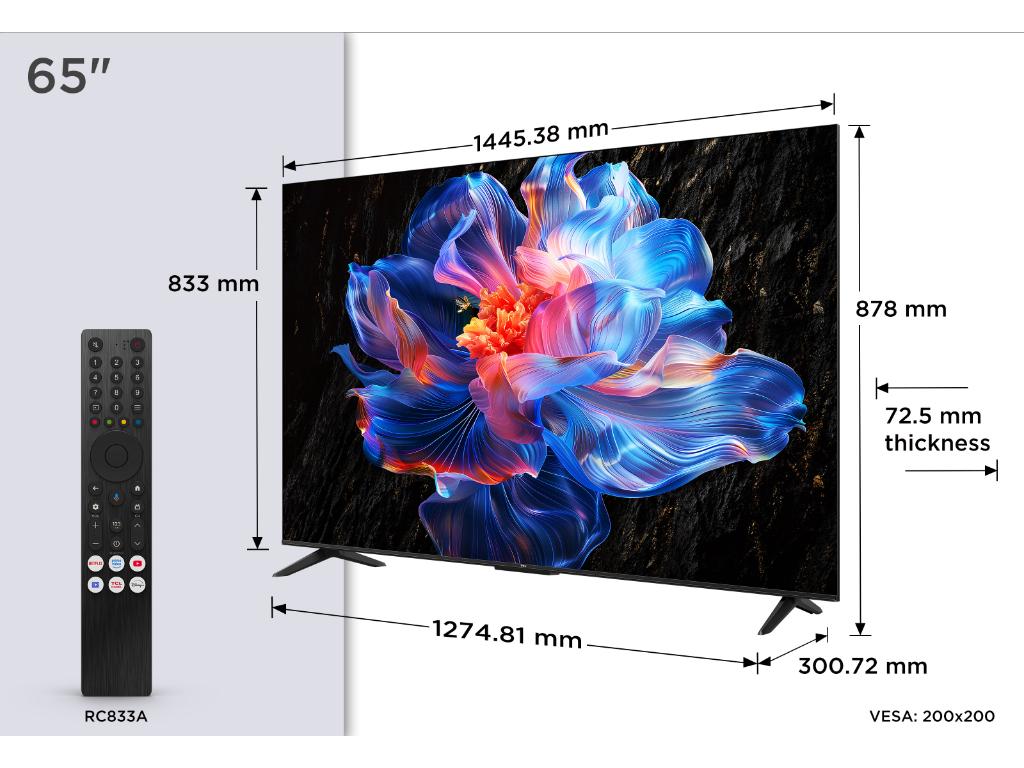 Televizor TCL 65V6C/LED/65"/4K UHD/60Hz/Google TV/crna