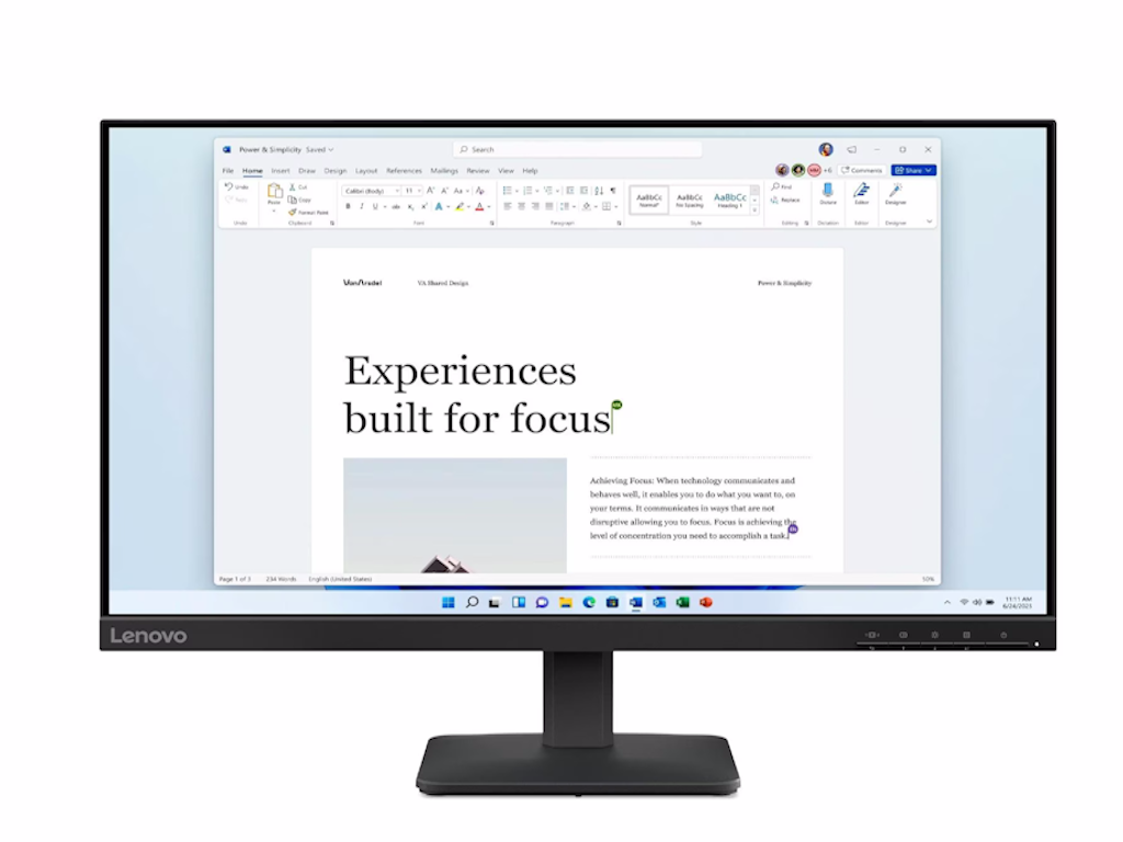 Monitor LENOVO L24-4e 23.8 "/IPS/1920x1080/100Hz/4ms/HDMI, VGA/crna