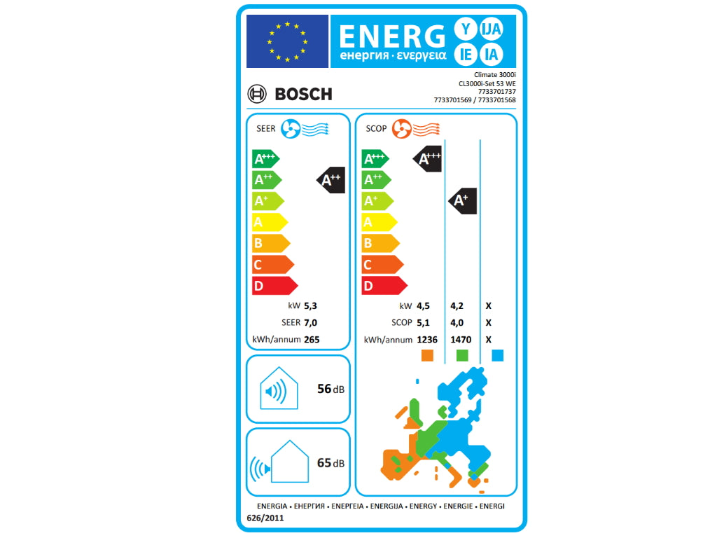 Klima BOSCH Climate 3000i BAC3i-1832IA/inverter/WiFi Ready/A++/A+/R32/18000BTU/bela