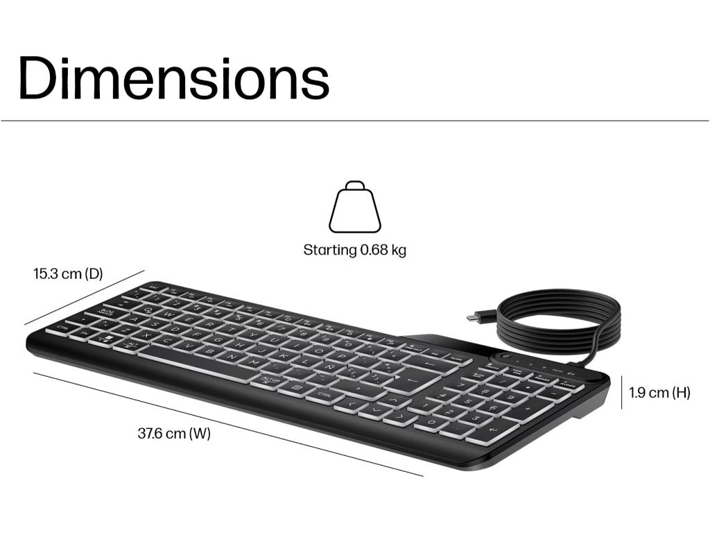 Tastatura HP 400 backlight žicna/US/crna