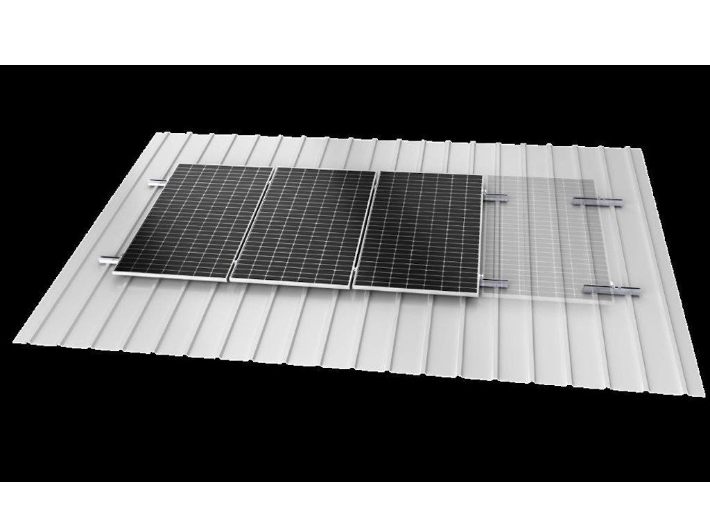 Konstrukcije za SE ANTAI za trapezni lim H45, mini rail, 400mm, set za 6 panela, univerzalne klampe