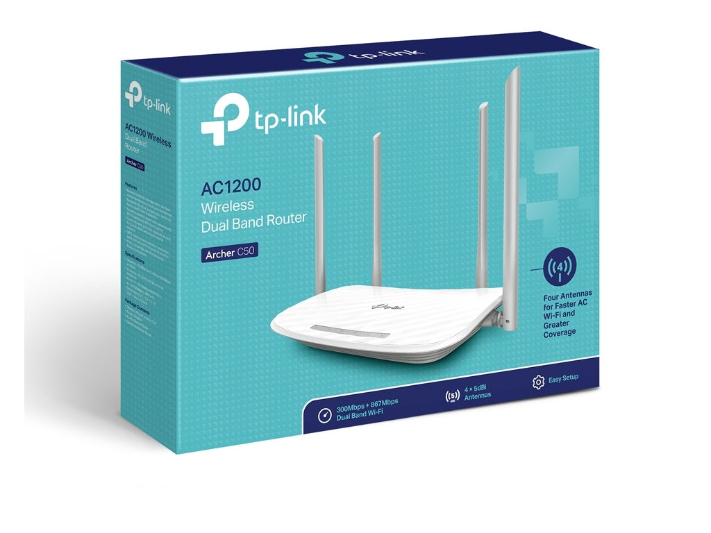 Bežicni ruter TP-LINK ARCHER C50 Wi-Fi/AC1200/867Mbps/300Mbps/1xWAN, 4xLAN/4 antene
