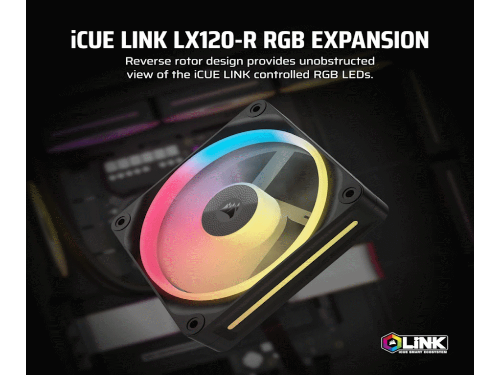 Kuler za PC CORSAIR iCUE LINK LX120-R/RGB/120mm/single fan/crna
