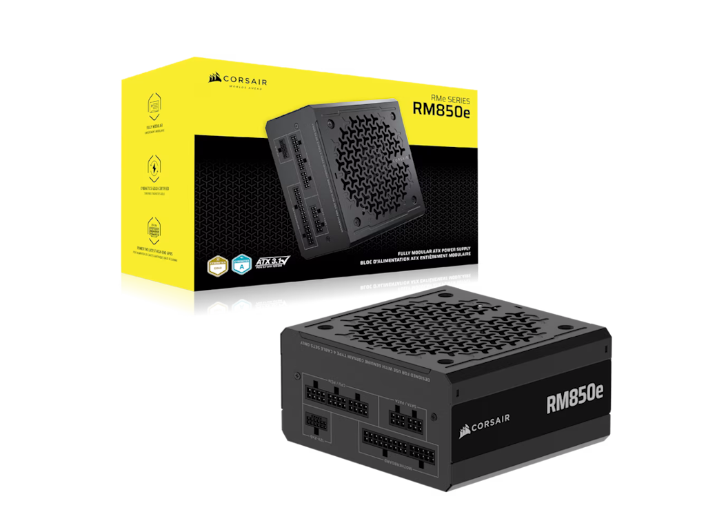 Napajanje CORSAIR RM850e 850W/ATX 3.1/PCIe 5.1/80+GOLD/modularno/crna