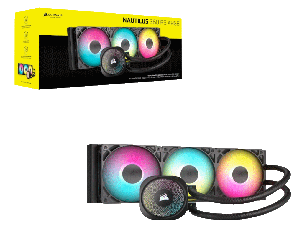 Kuler za CPU CORSAIR NAUTILUS 360/ARGB/360mm/triple fan/vodeno hladenje/crna