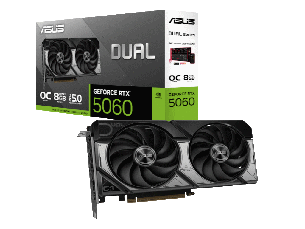 Graficka karta ASUS DUAL RTX 5060 NVD/8GB/GDDR7/128bit/crna