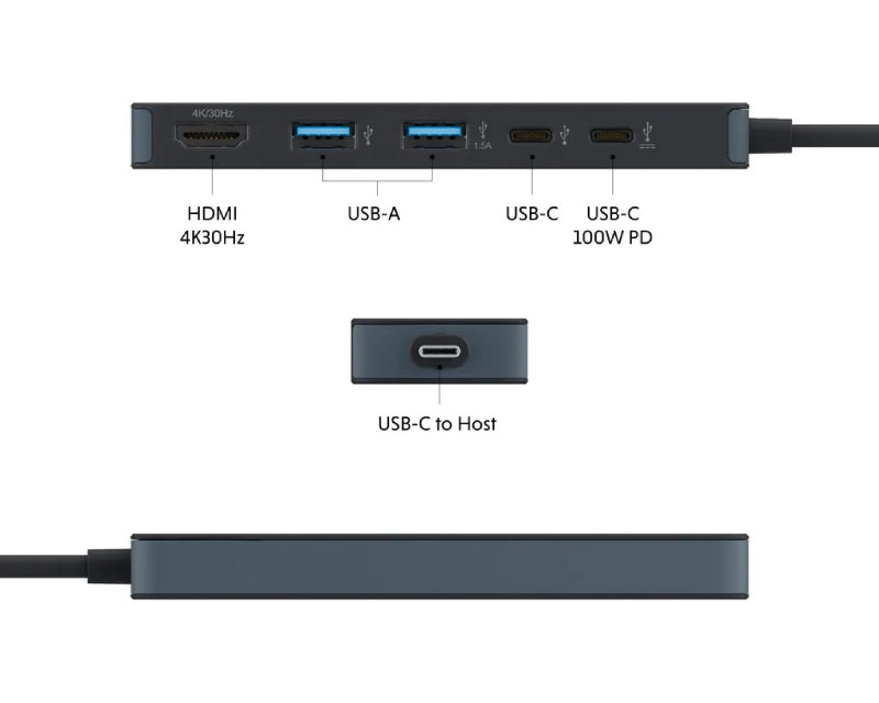 HyperDrive Flex 5 Port USB-C Hub crni (HD4101BKGL)