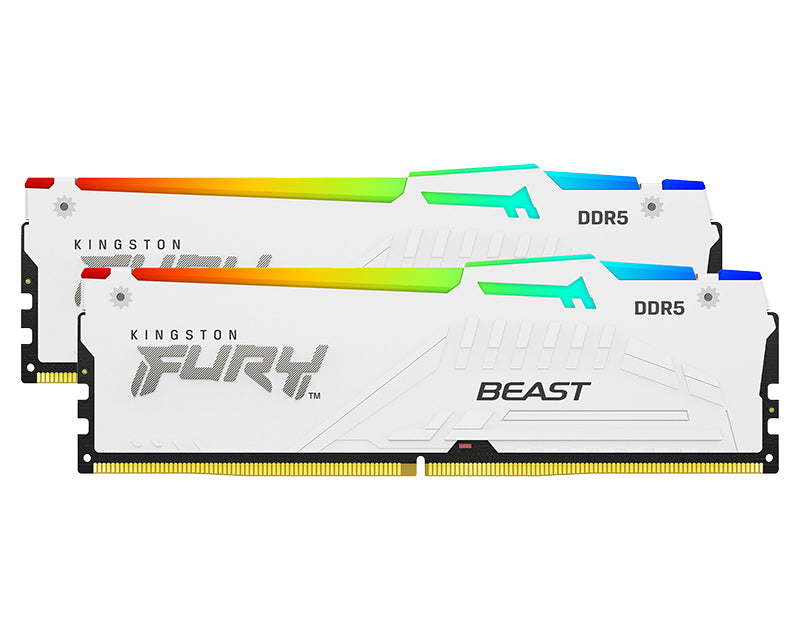 DIMM DDR5 32GB (2x16GB kit) 6400MT/s KF564C32BWEAK2-32 FURY Beast White RGB EXPO