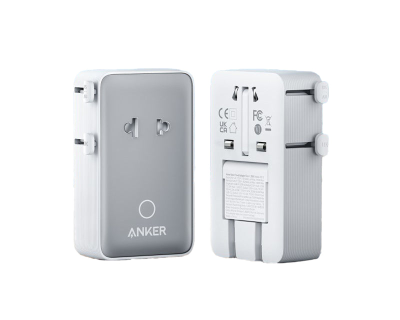 Nano 20W putni zidni punjač 5-portova (2x USB-A, 2x USB-C, utičnica EU na US, UK, AU i EU), beli