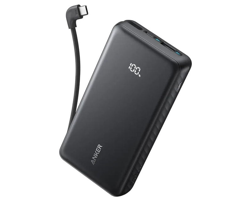 Zolo 10000mAh, 22.5W, sa ugrađenim USB-C kablom, Power Bank crni