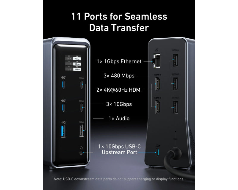 Prime Docking Stanica 160W, 14u1, Dual Display, siva