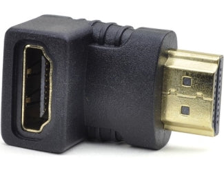 Adapter HDMI (M) - HDMI (F) crni ugaoni