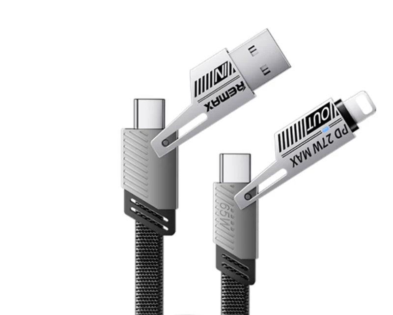 RC-C189 USB A+C na USB C+Lightning 2u2 65W 1m data kabl crni
