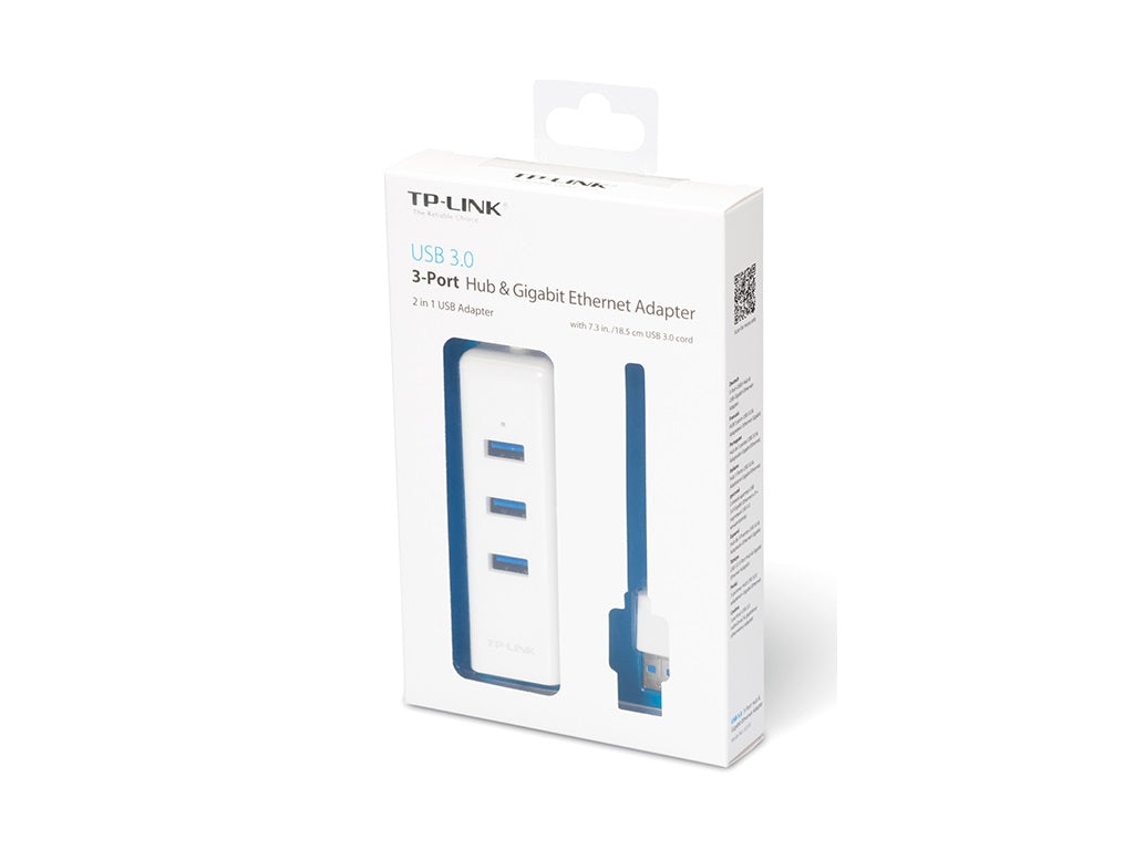 Adapter TP-LINK UE330 USB 3.0 to RJ-45 Gigabit Ethernet Network/1x LAN/3x USB 3.0 Hub