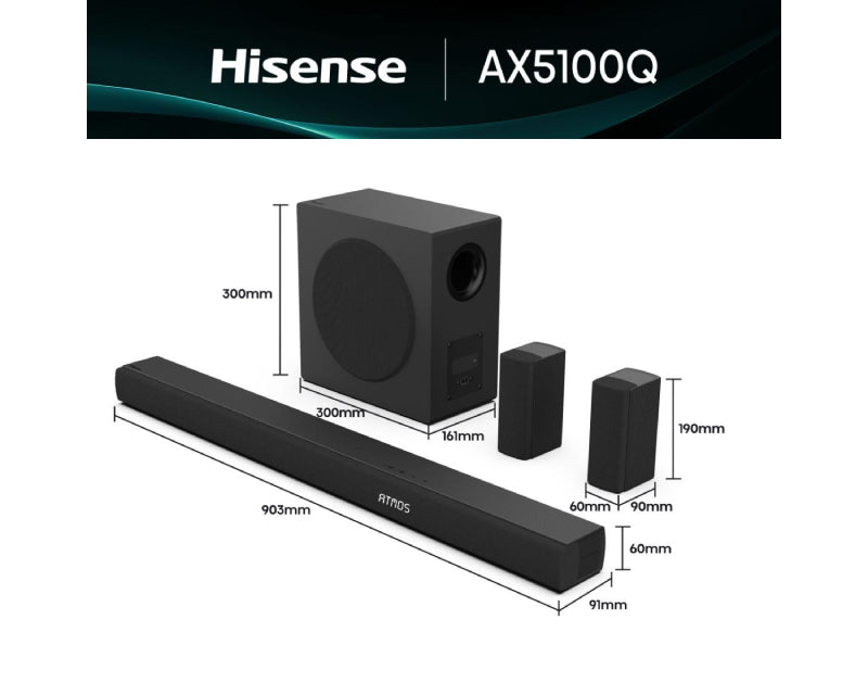 AX5100Q Dolby Atmos soundbar sa bežičnim subwooferom crni