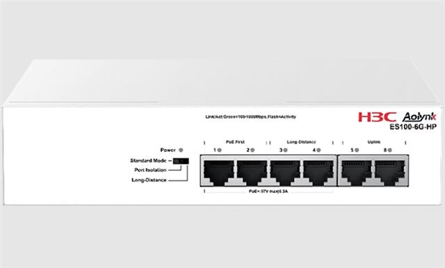 H3C Aolynk ES100-6G-HP Ethernet Switch 6 x 1G ports, AC, PoE
