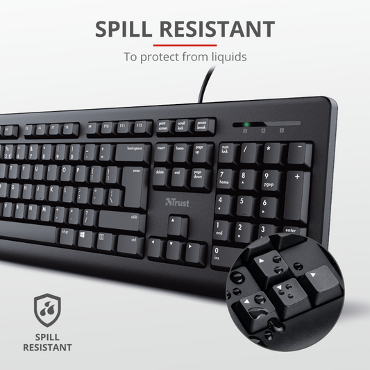 Tastatura+miš TRUST Primo žicni set/US/crna
