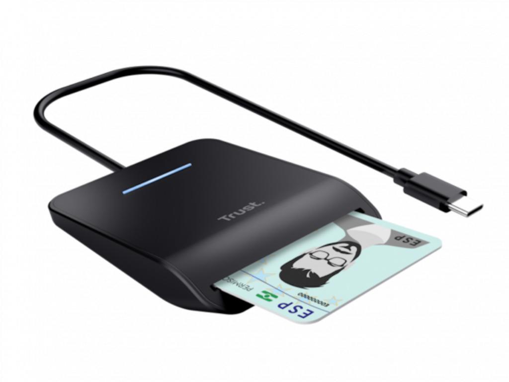 Citac kartica TRUST PRIMO USB-C DNI smart card reader/crna