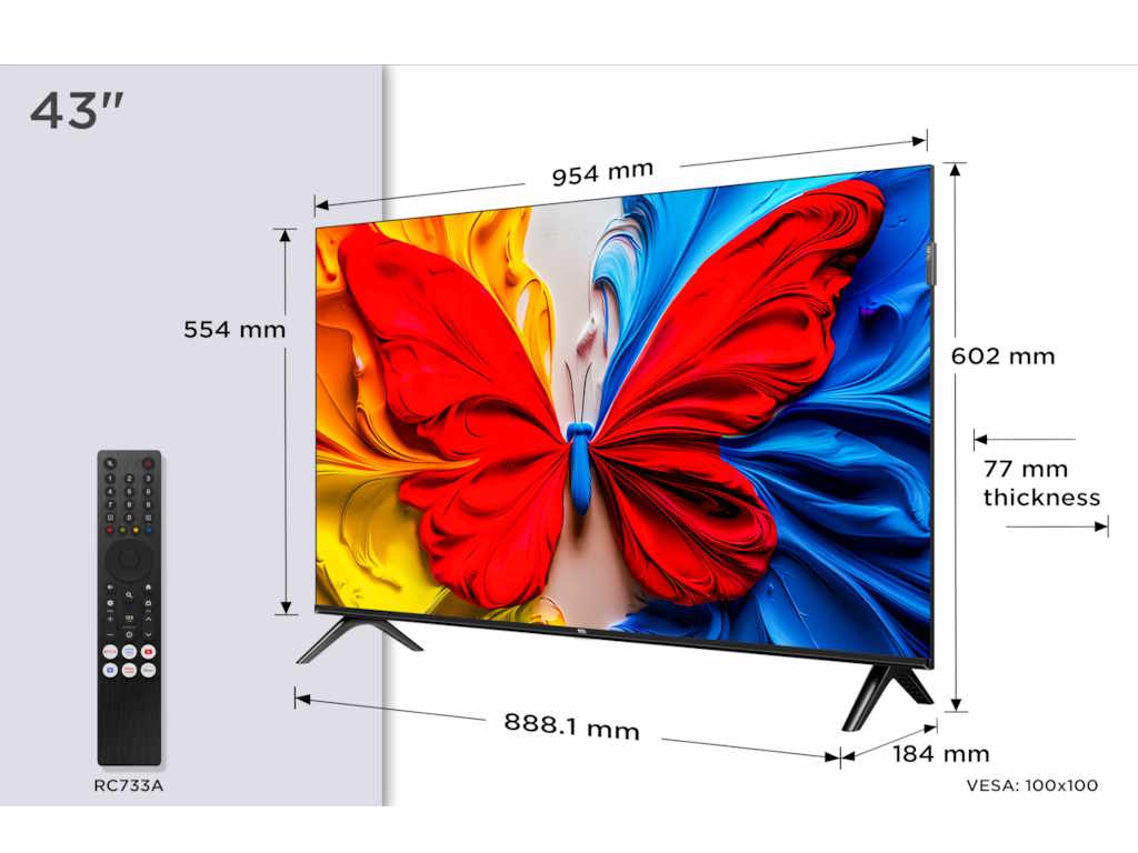Televizor TCL 43S5K/QLED/43"/Full HD/60Hz/Android TV/crna