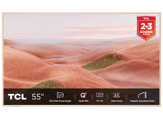 Televizor TCL 55A300W/QLED/55"/4K UHD/144Hz/Matte Screen/"Ai" Art/Google TV/frame