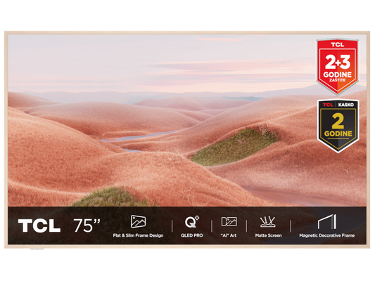 Televizor TCL 75A300W/QLED/75"/4K UHD/144Hz/Matte Screen/"Ai" Art/Google TV/frame