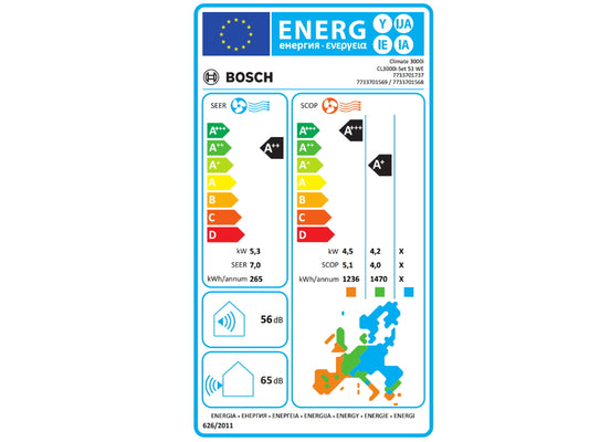 Klima BOSCH Climate 3000i BAC3i-1832IA/inverter/WiFi Ready/A++/A+/R32/18000BTU/bela