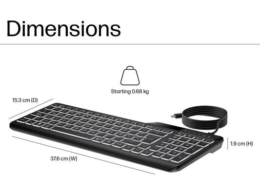 Tastatura HP 400 backlight žicna/US/crna