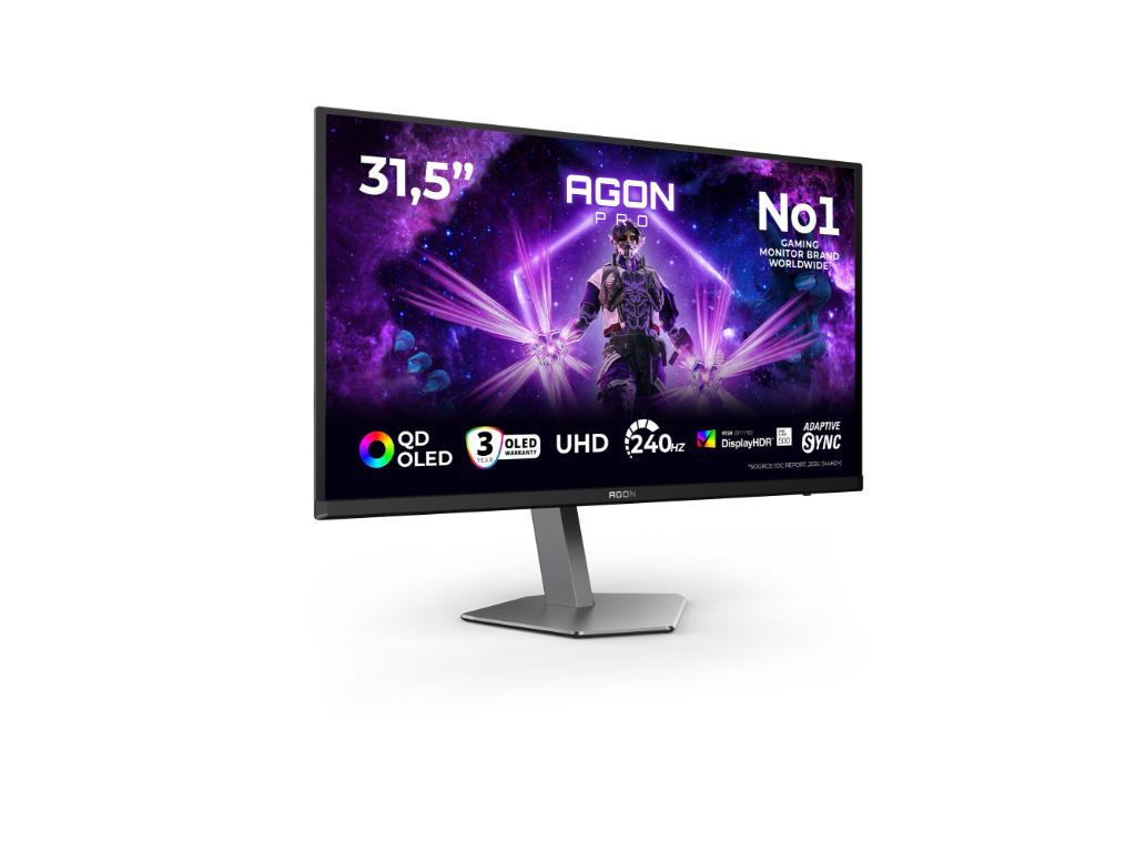 Monitor AOC AG326UZD2 31.5"/OLED/3840x2160/240Hz/0.03ms GtG/HDMIx2,DP,USB-C/G-sync/Pivot/visina/crna