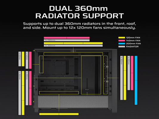 Kucište CORSAIR FRAME 4000D RS Mid-Tower/ATX/kaljeno staklo/bez napajanja/crna