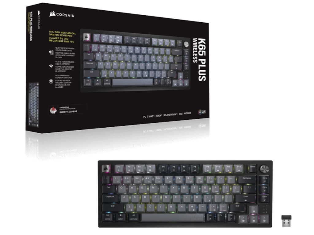 Tastatura CORSAIR K65 Plus bežicna/mehanicka/CH-91D401L-NA/gaming/RGB/crna