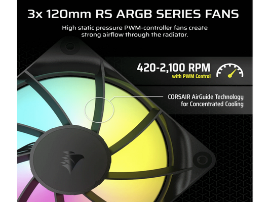 Kuler za CPU CORSAIR NAUTILUS 360/ARGB/360mm/triple fan/vodeno hladenje/crna