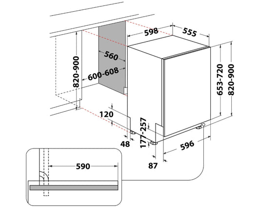 WI 7020 P ugradna mašina za pranje sudova