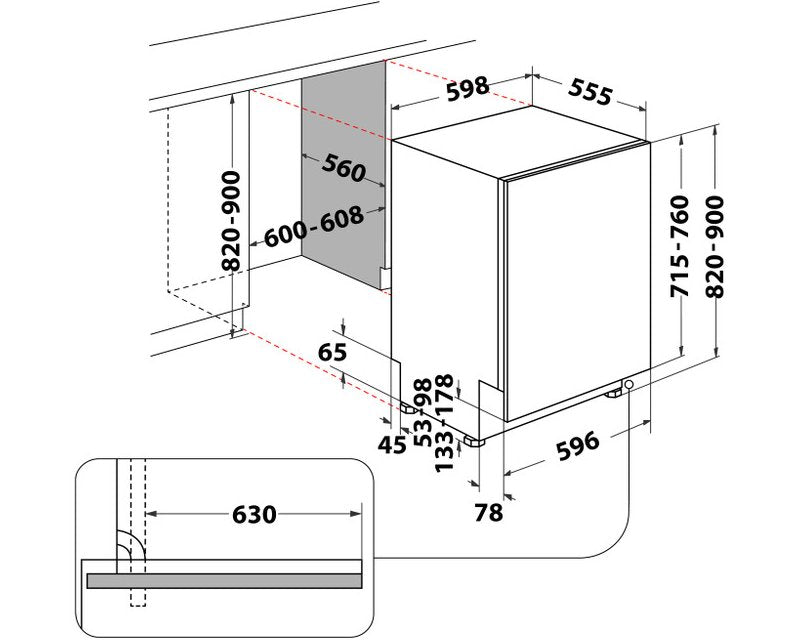 W8I HT40 T ugradna mašina za pranje sudova – 60cm