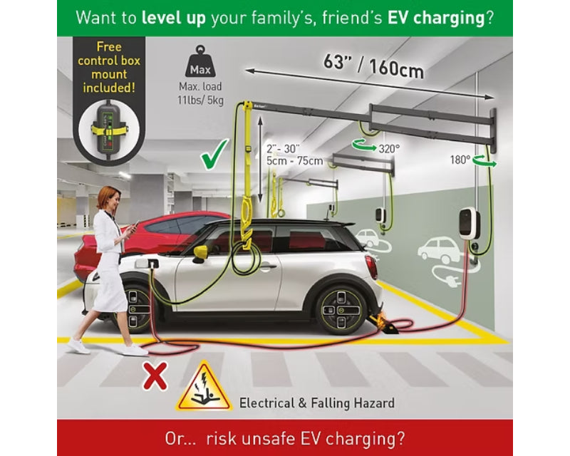 EV160WM zidni zglobni nosač kabla za punjenje električnih vozila 160cm