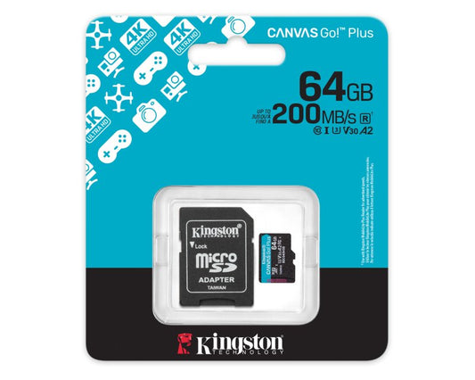 Memorijska kartica U3 V30 microSDXC 64GB Canvas Go Plus 200MB/s A2 + adapter SDCG4/64GB