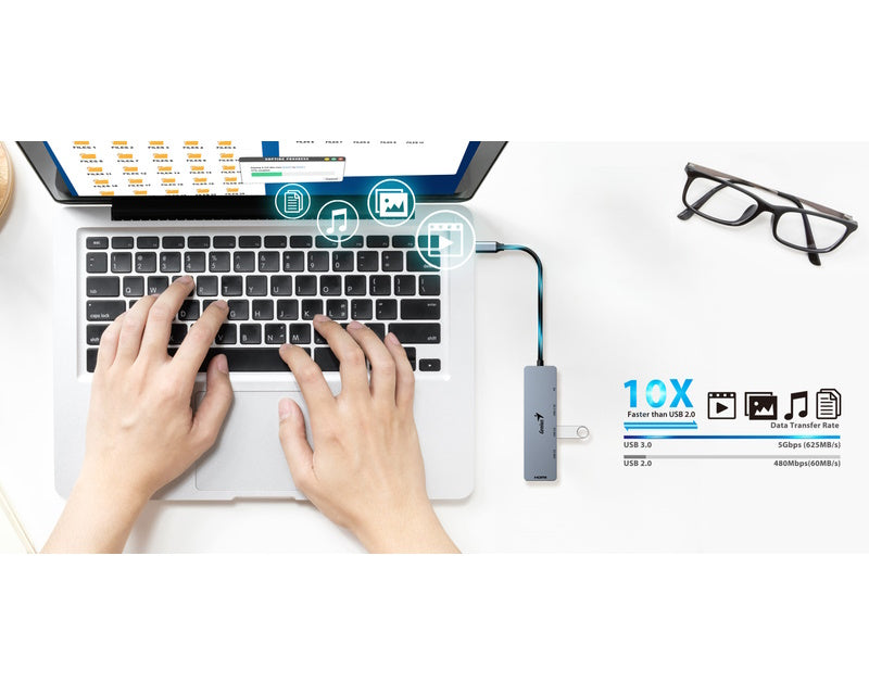 UH-500 5-in-1 USB Hub srebrni
