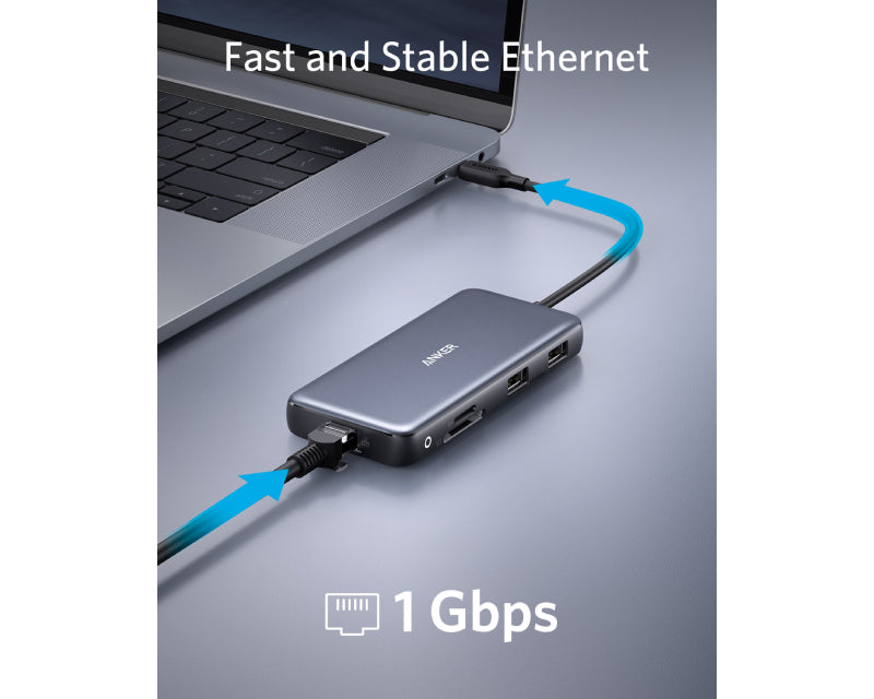 USB-C Data Hub 8u1 10Gbps crni