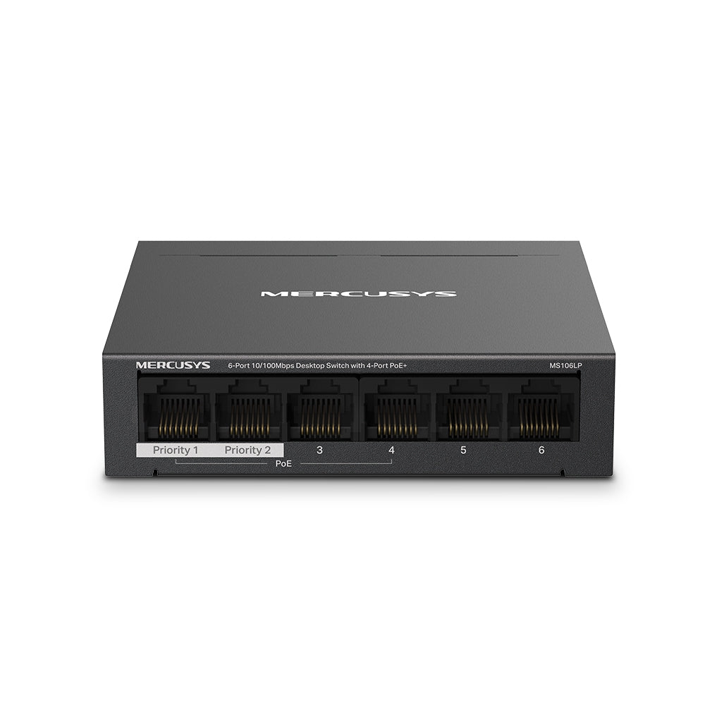 MS106LP(UN) 6-Port 10/100Mbps Desktop Switch with 4-Port PoE+