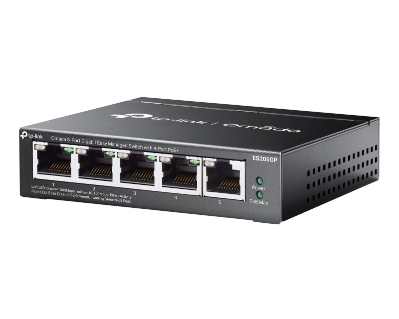 ES205GP Omada 5-Port Gigabit Easy Managed Switch with 4-Port PoE+