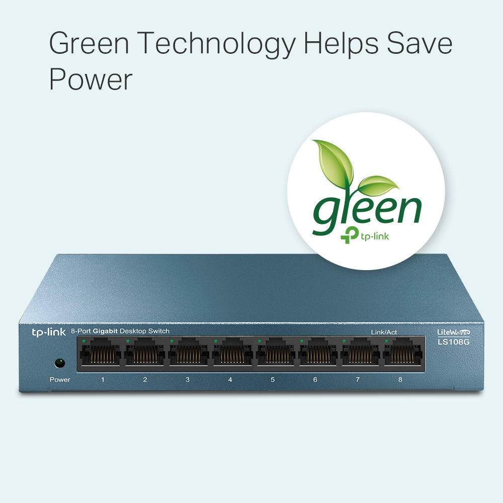 Switch TP-LINK LS108G LiteWave Gigabit 8xRJ-45/10/100/1000Mbps/metalno kucište