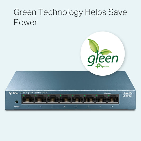 Switch TP-LINK LS108G LiteWave Gigabit 8xRJ-45/10/100/1000Mbps/metalno kucište