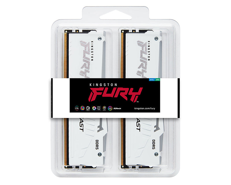 DIMM DDR5 64GB (2x32GB kit) 5600MT/s KF556C36BWEAK2-64 Fury Beast RGB White Expo
