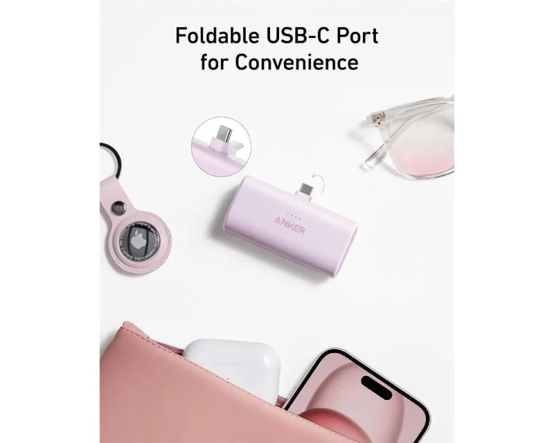 Nano 5000mAh, 22.5W, sa ugrađenim USB-C konektorom, Power Bank crni